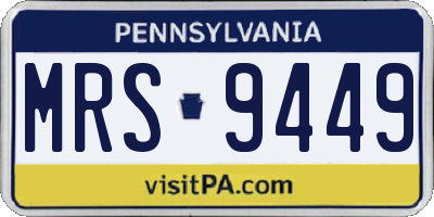 PA license plate MRS9449