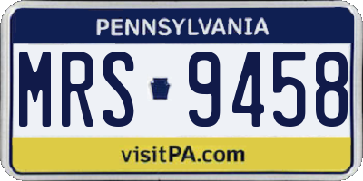 PA license plate MRS9458
