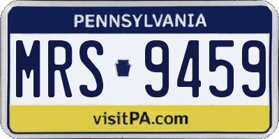 PA license plate MRS9459