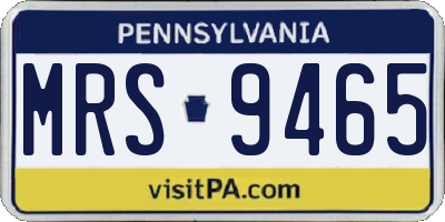 PA license plate MRS9465
