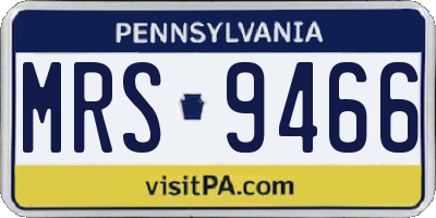 PA license plate MRS9466