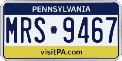 PA license plate MRS9467