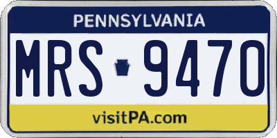 PA license plate MRS9470