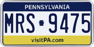 PA license plate MRS9475