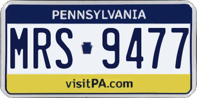 PA license plate MRS9477