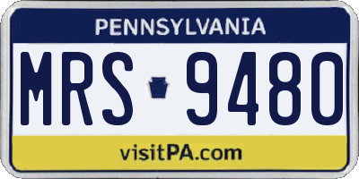 PA license plate MRS9480