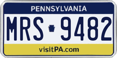 PA license plate MRS9482