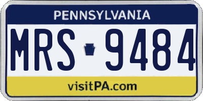 PA license plate MRS9484