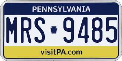 PA license plate MRS9485