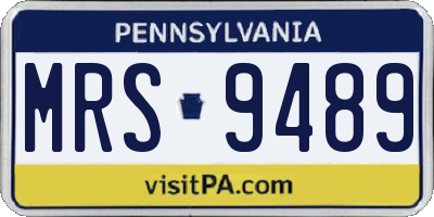 PA license plate MRS9489