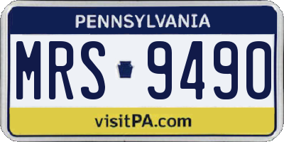PA license plate MRS9490
