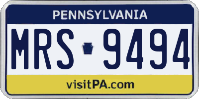 PA license plate MRS9494