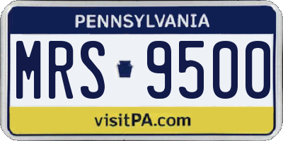 PA license plate MRS9500