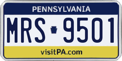 PA license plate MRS9501