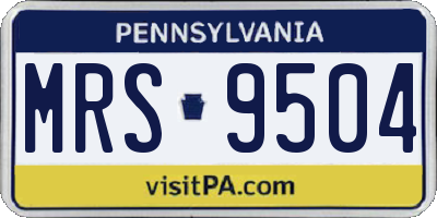 PA license plate MRS9504