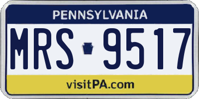 PA license plate MRS9517