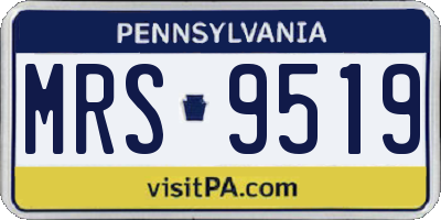 PA license plate MRS9519
