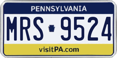 PA license plate MRS9524