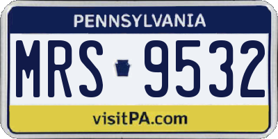 PA license plate MRS9532