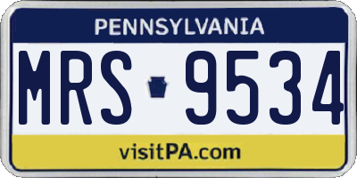 PA license plate MRS9534