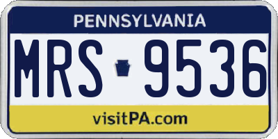 PA license plate MRS9536