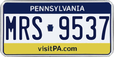 PA license plate MRS9537