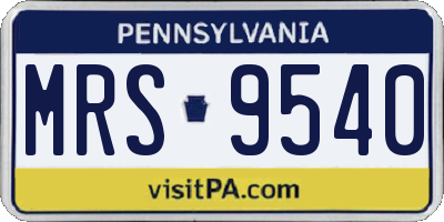 PA license plate MRS9540