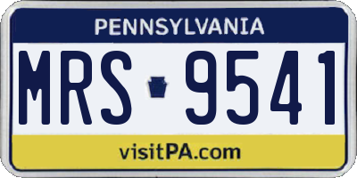 PA license plate MRS9541