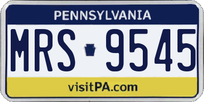 PA license plate MRS9545
