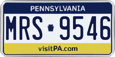 PA license plate MRS9546