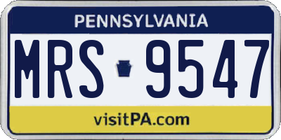 PA license plate MRS9547