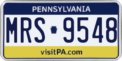 PA license plate MRS9548