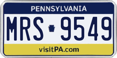 PA license plate MRS9549