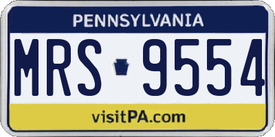 PA license plate MRS9554