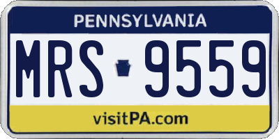 PA license plate MRS9559