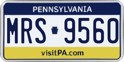 PA license plate MRS9560