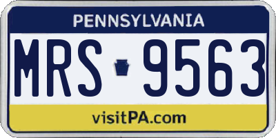 PA license plate MRS9563