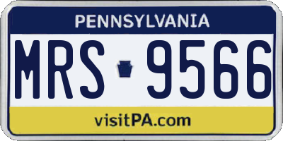 PA license plate MRS9566
