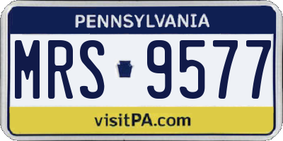 PA license plate MRS9577