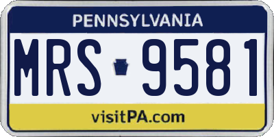 PA license plate MRS9581