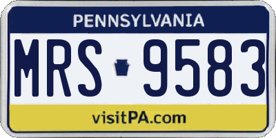 PA license plate MRS9583