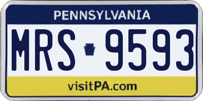 PA license plate MRS9593