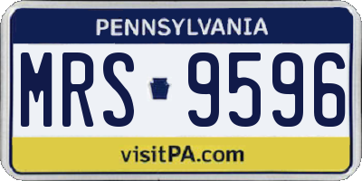 PA license plate MRS9596