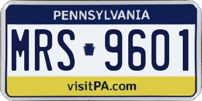 PA license plate MRS9601