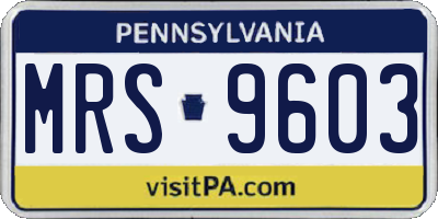 PA license plate MRS9603