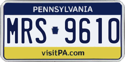 PA license plate MRS9610