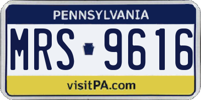 PA license plate MRS9616