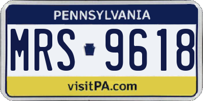 PA license plate MRS9618