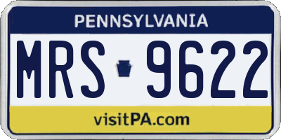 PA license plate MRS9622