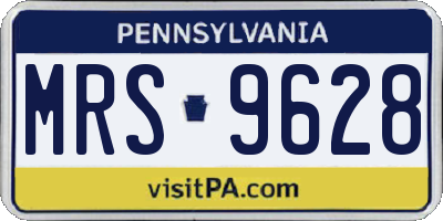 PA license plate MRS9628